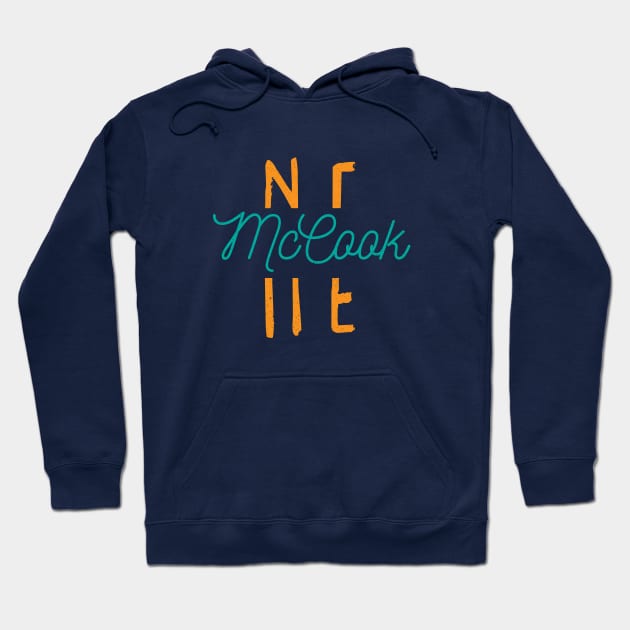 McCook Nebraska City Typography Hoodie by Commykaze